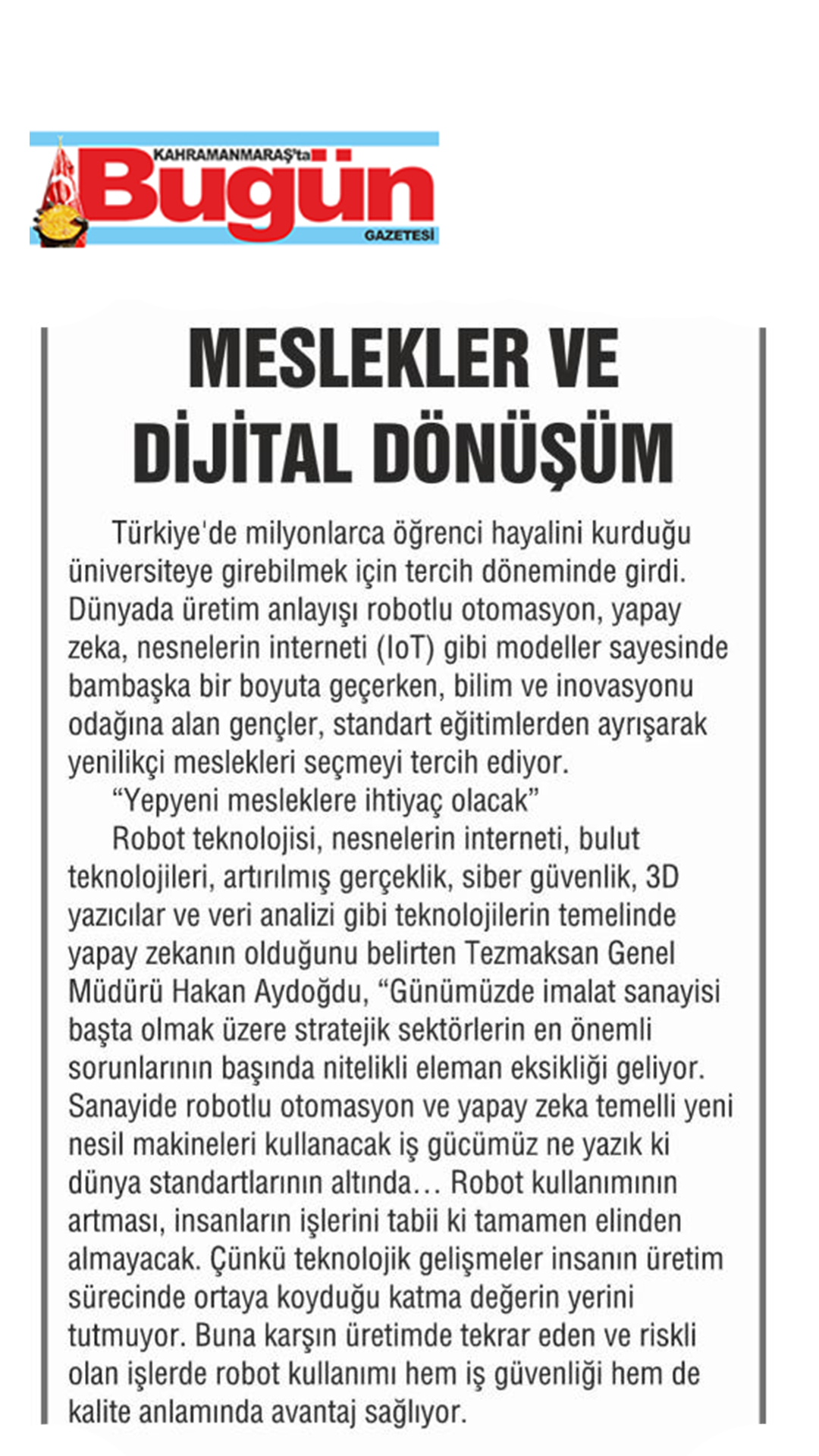 Meslekler ve Dijital Dönüşüm
